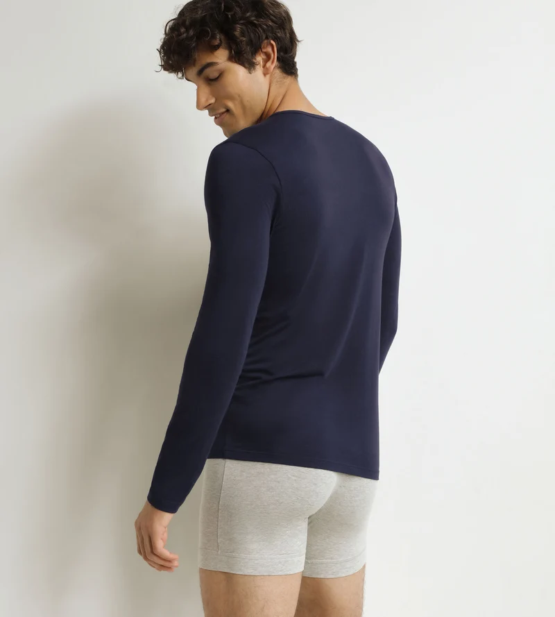 T-shirt homme à manches longues Bleu Dim Thermal
