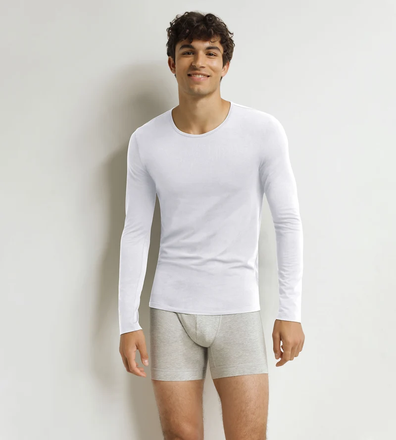 T-shirt homme à manches longues Blanc Dim Thermal