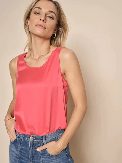 Camisole en soie avec col rond Astrid