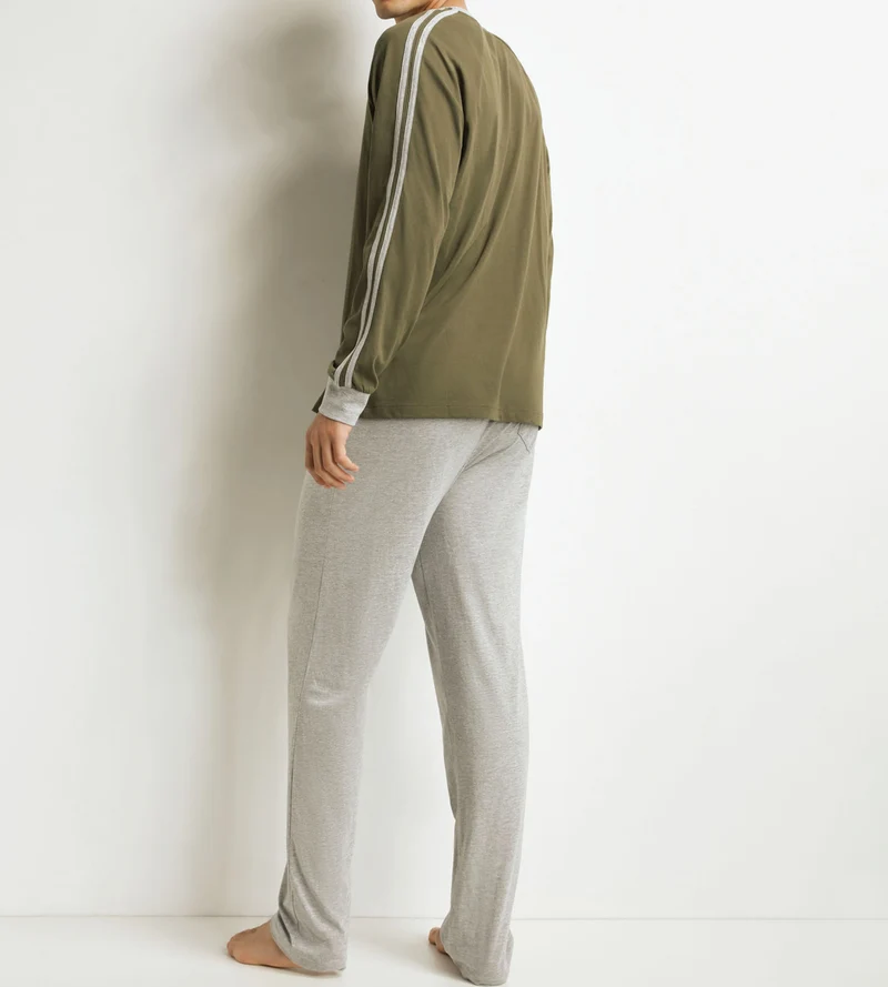 Ensemble pyjama pantalon homme militaire Dim Jersey