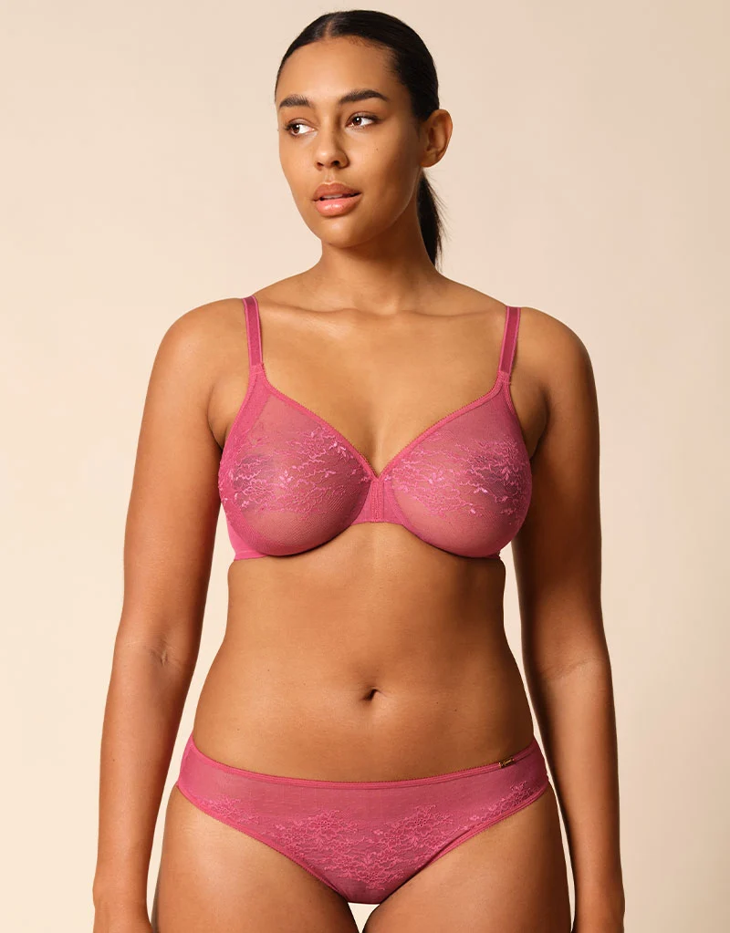 Gossard Glossies Lace Sheer Bra Rose Pink