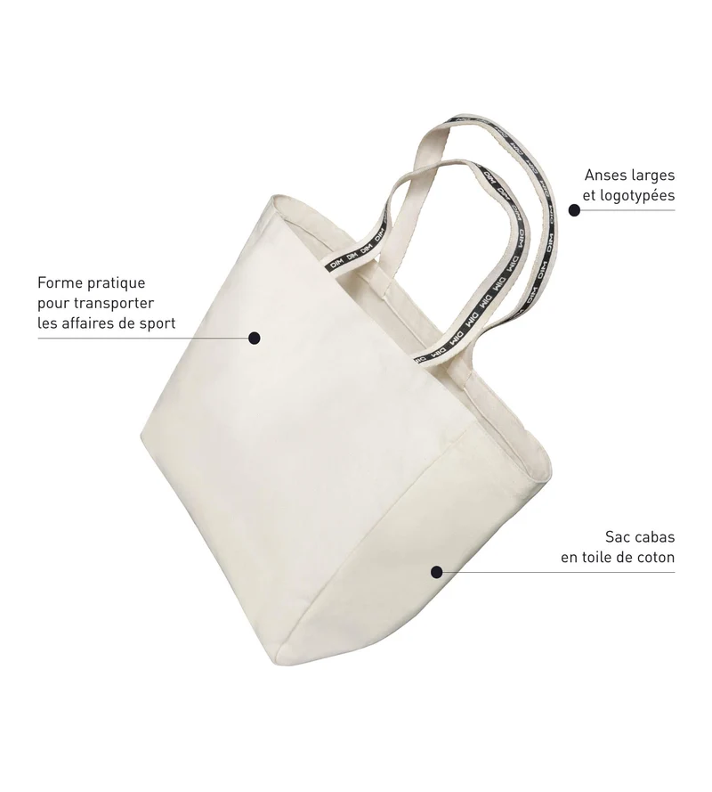 Sac cabas en toile de coton beige Dim Move