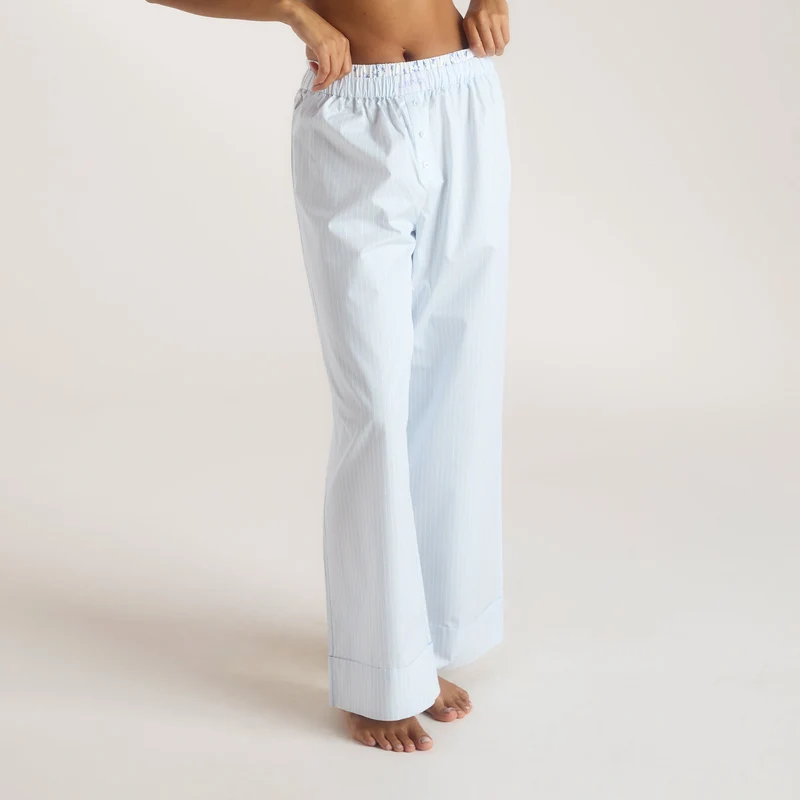 Bas de Pyjama Bloom & Stripe - Bleu