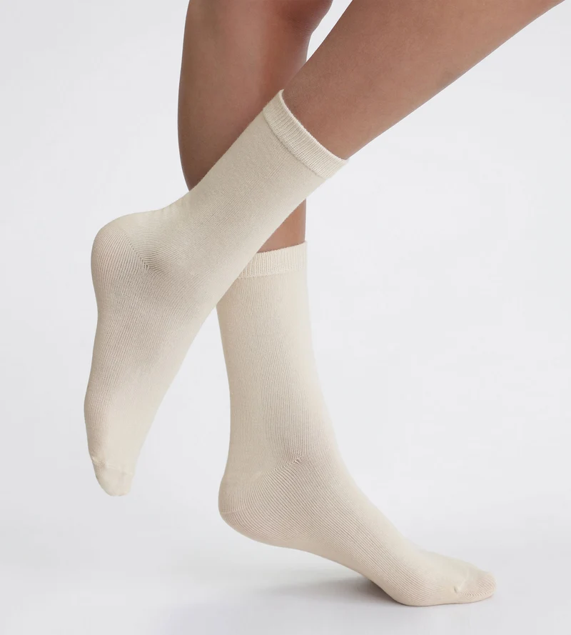 Lot de 2 paires de chaussettes femme Crème Thermo Polaire