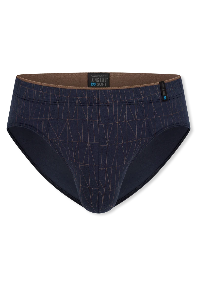 Slip Dunkelblau gemustert - Long Life Soft