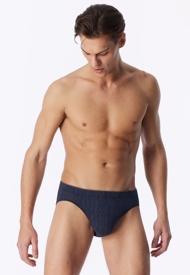 Slip Dunkelblau gemustert - Long Life Soft