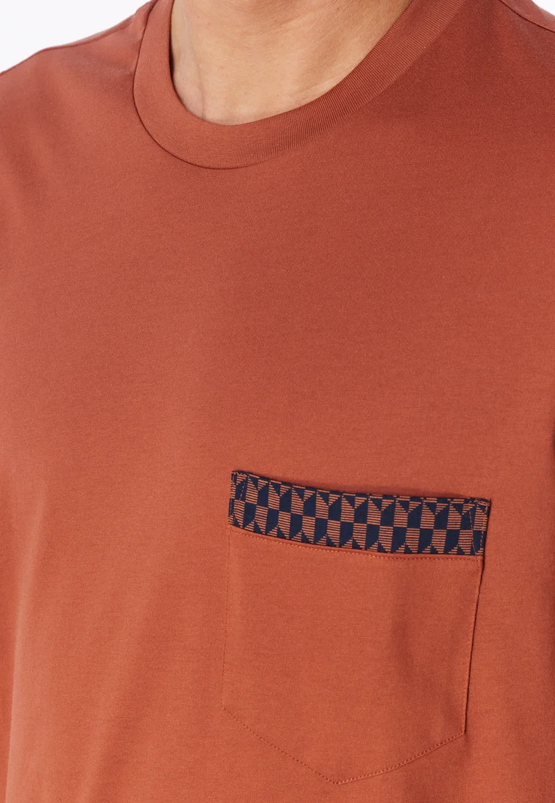 Schlafanzug Orange/Blau gemustert - Comfort Nightwear