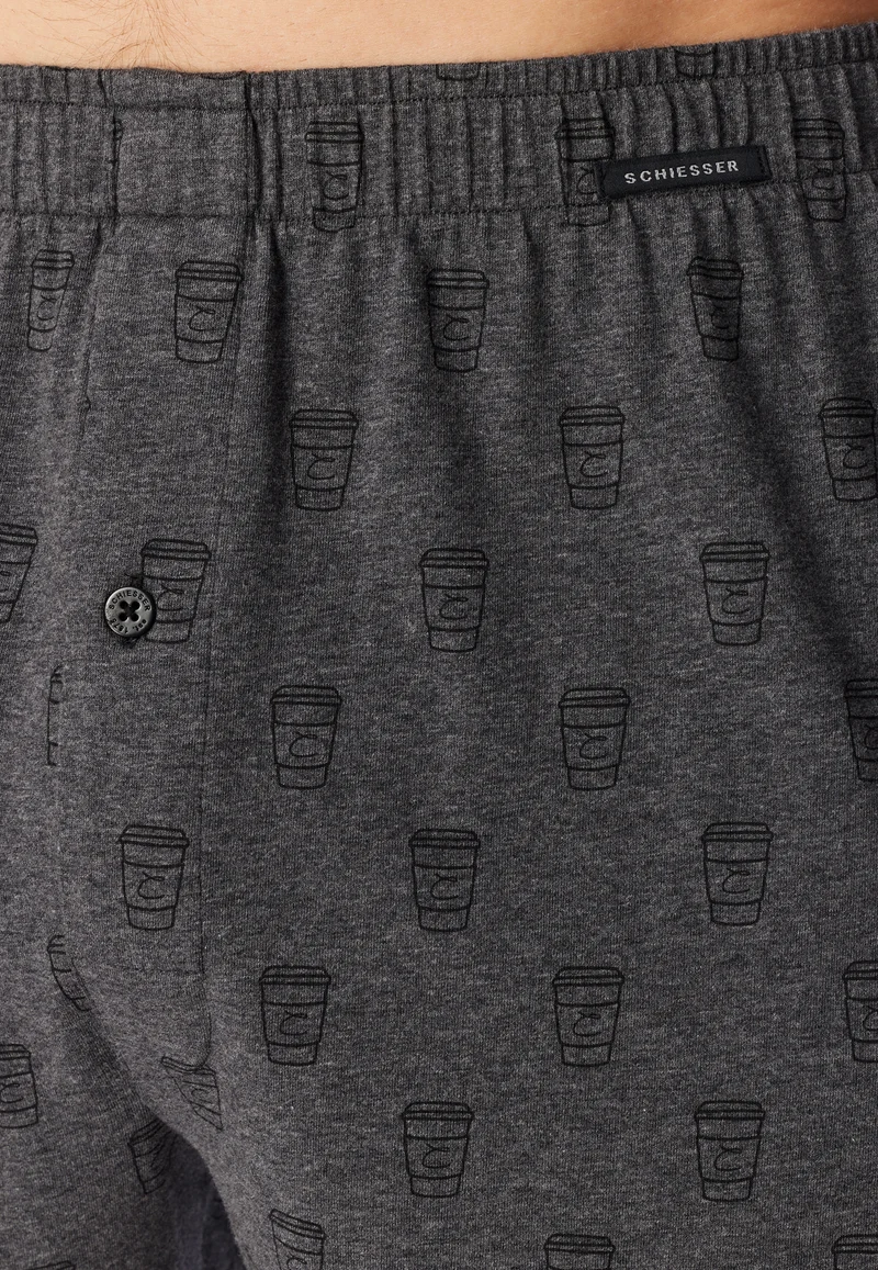 Boxershorts mit Knopfleiste 2er-Pack Grau/Blau gemustert - Boxershorts Multipack