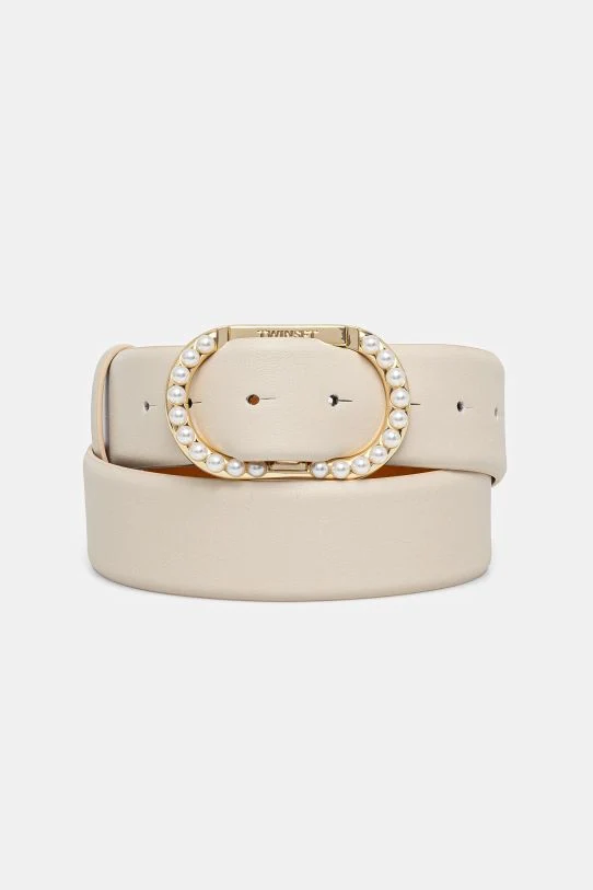 Ceinture lisse avec boucle ornée de perles 1,5"