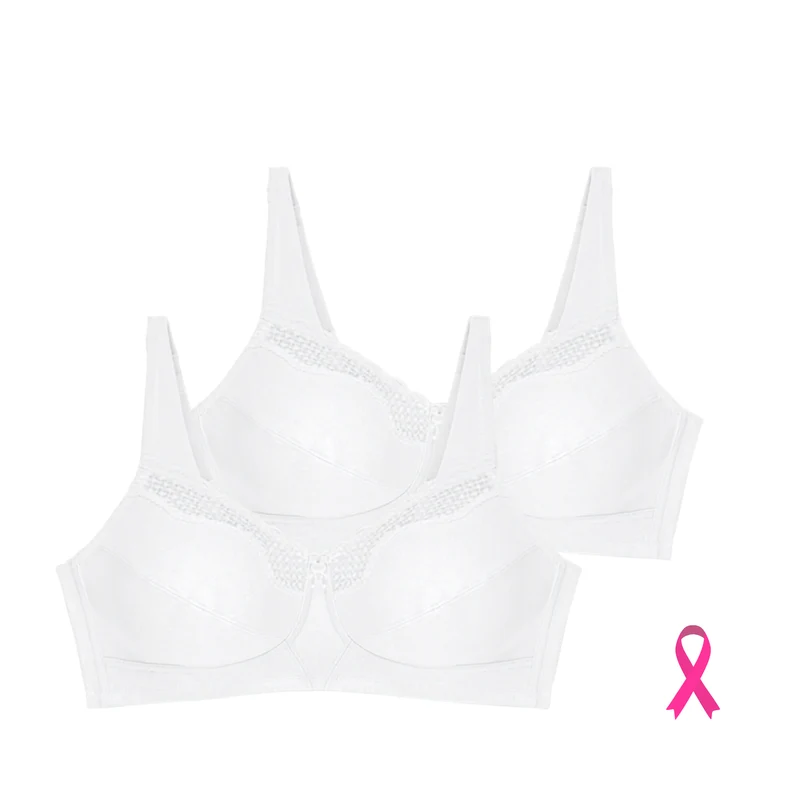Lot de deux soutiens-gorge sans armatures Cotton confort blanc