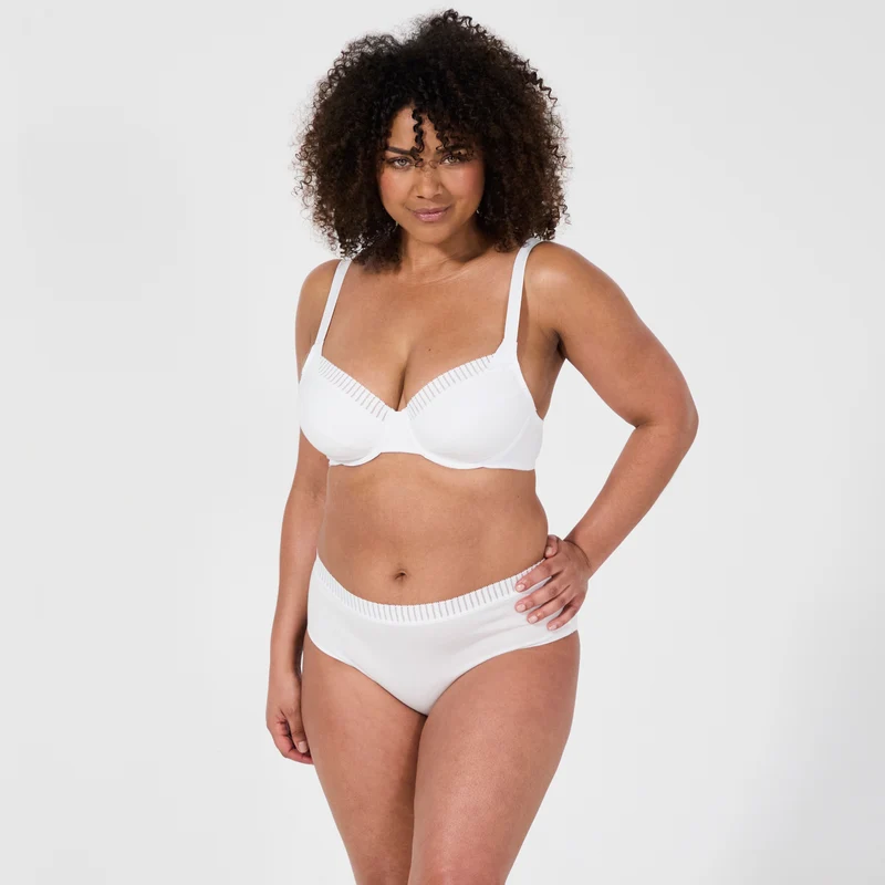 Lot de deux soutiens-gorge sans armatures coques amovibles blanc et noir Just ideal