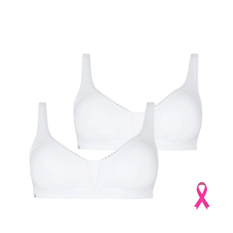 Lot de deux soutiens-gorge sans armatures coques amovibles blanc Just ideal