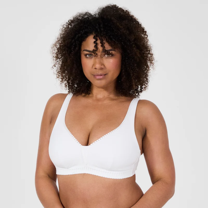 Lot de deux soutiens-gorge sans armatures coques amovibles blanc Just ideal