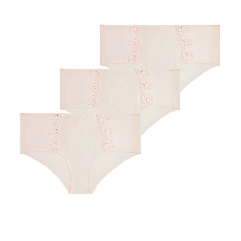 Lot de trois gaines rose poudré Emily
