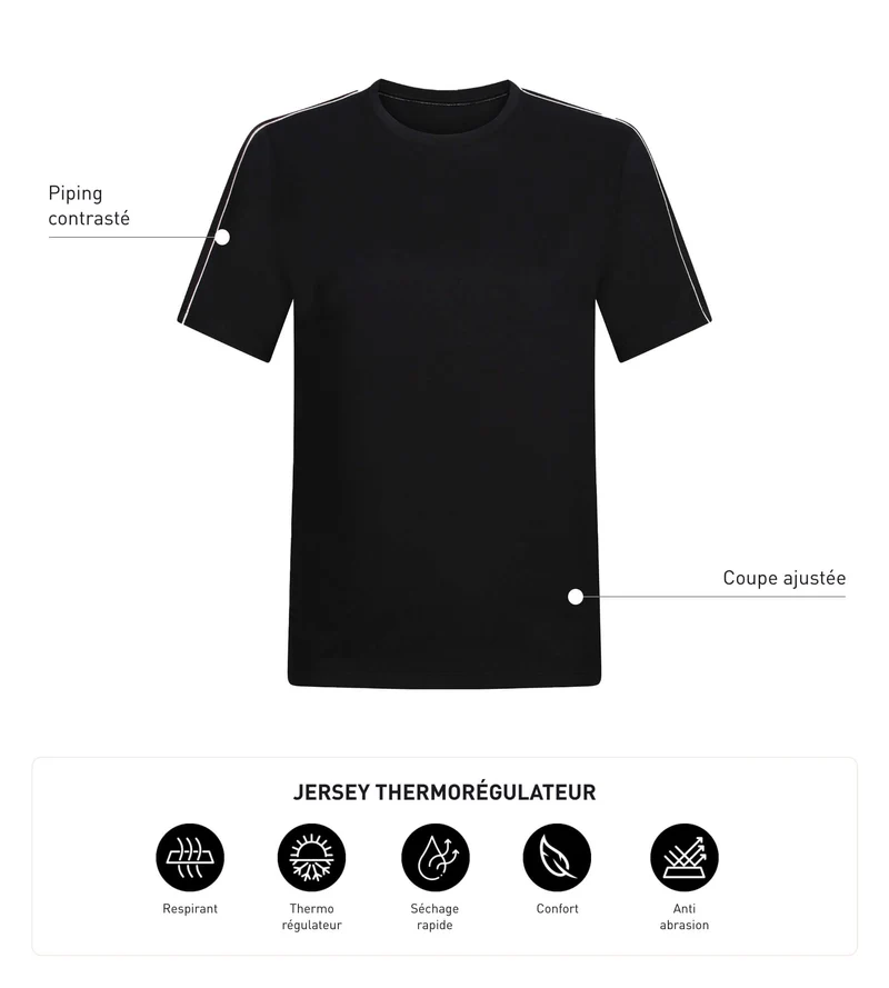 T-shirt de sport homme thermorégulateur en jersey Noir Dim Move