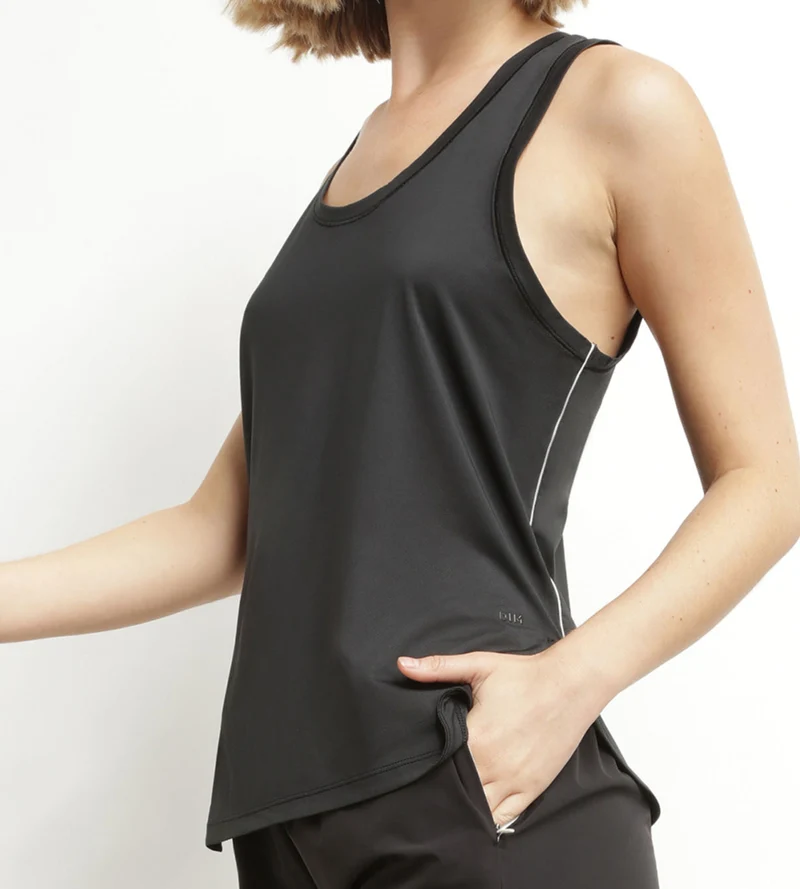Débardeur de sport femme en viscose noire Dim Move