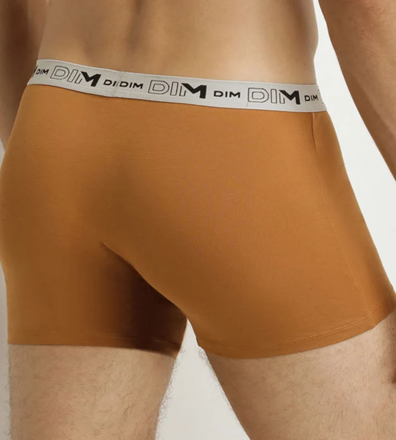 Lot de 3 boxers homme Kaki Ocre Bleu Coton Stretch Bio