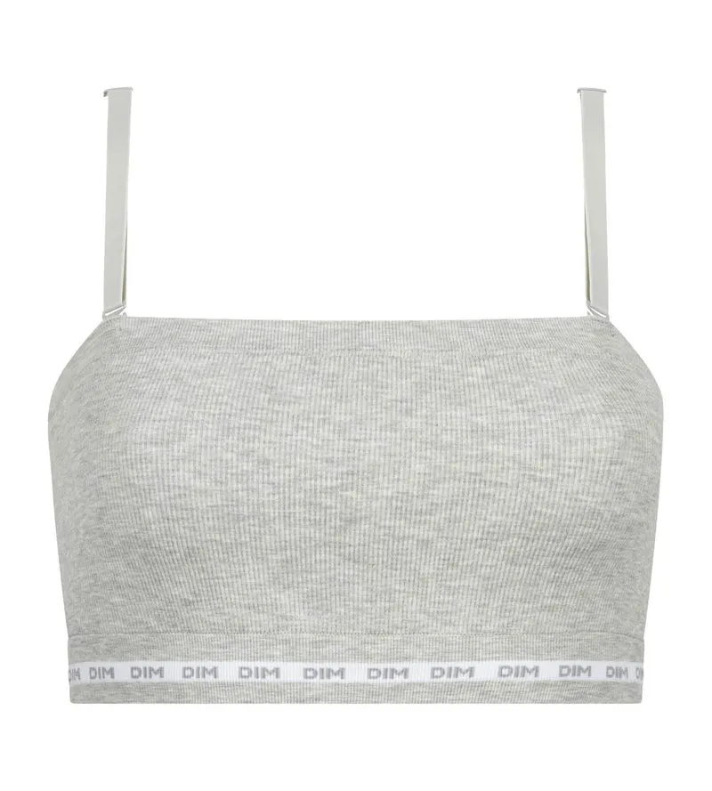 Brassière femme côtelée Gris Chiné Dim Icons