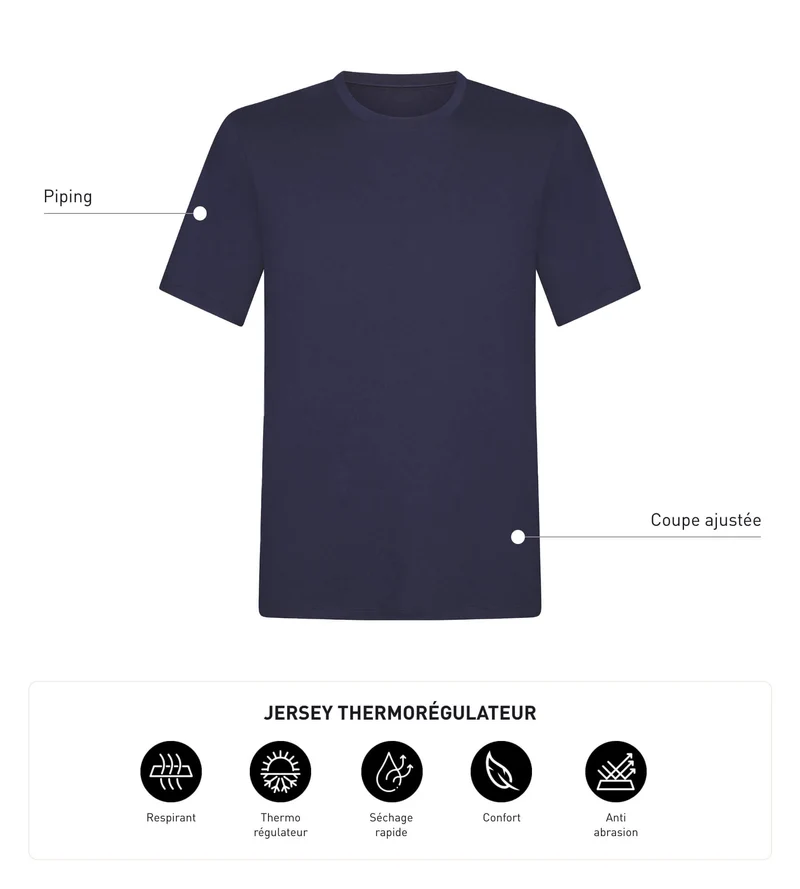 T-shirt thermorégulateur homme Bleu Dim Move