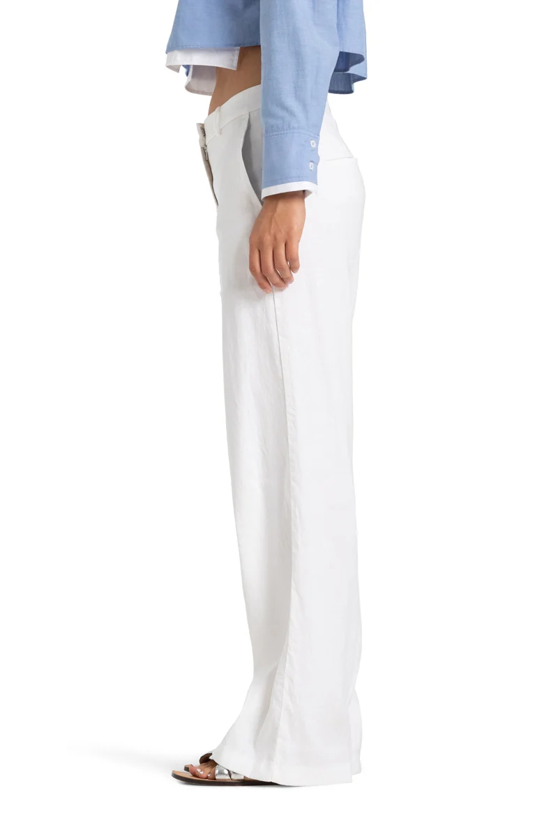 Pantalon en lin à jambe large Mira