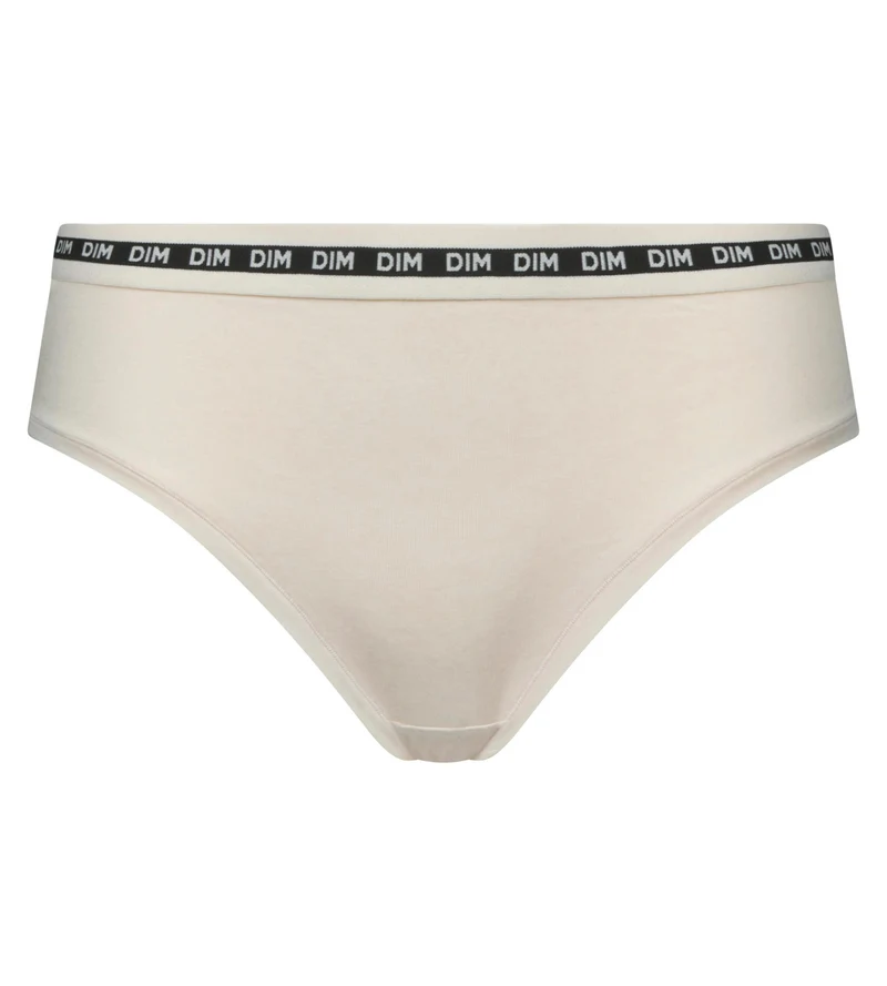Shorty femme coton modal Beige ceinture contrastée Dim Icons Essentiel