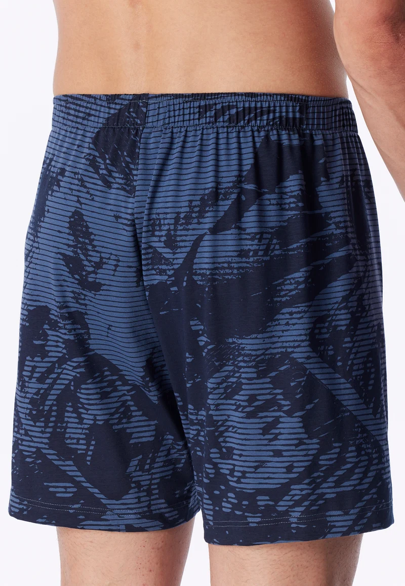 Boxershorts mit Knopfleiste Blau gemustert - Boxershorts Multipacks