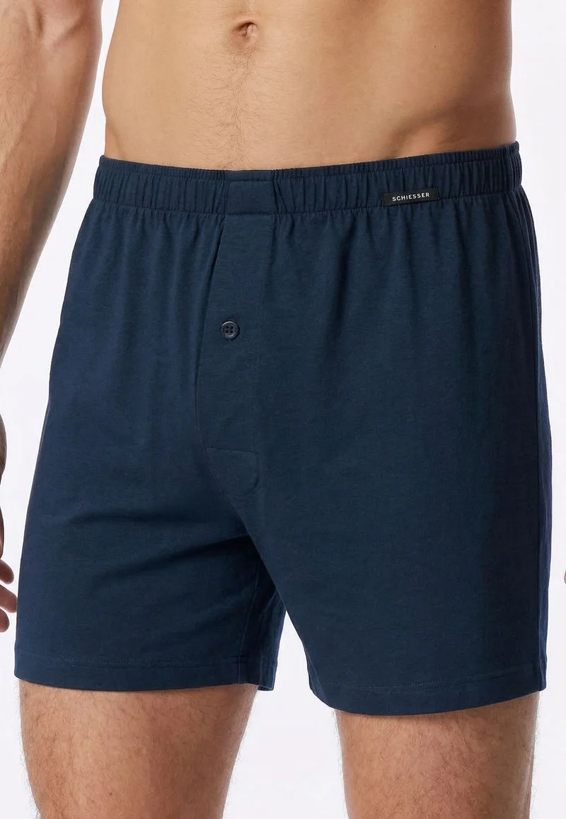 Boxershorts mit Knopfleiste Blau gemustert - Boxershorts Multipacks
