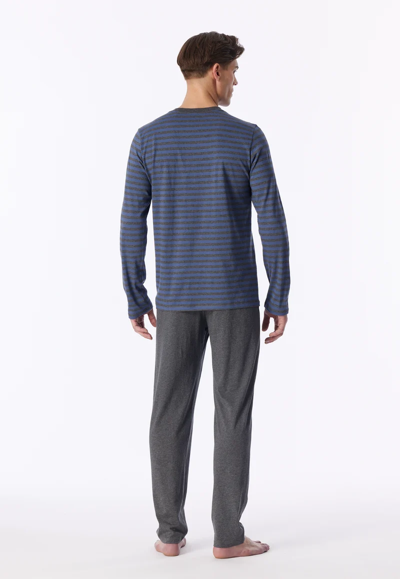 Schlafanzug Blau/Grau gestreift - Casual Nightwear