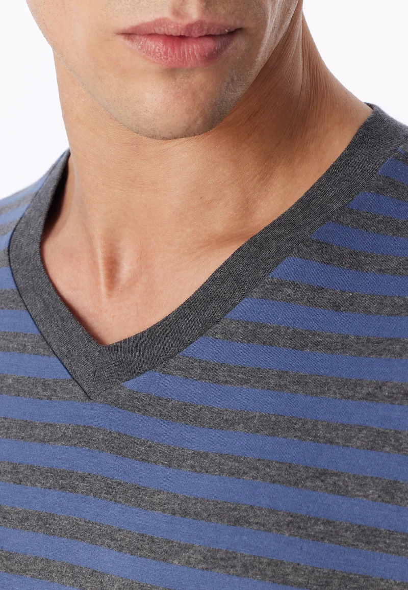 Schlafanzug Blau/Grau gestreift - Casual Nightwear