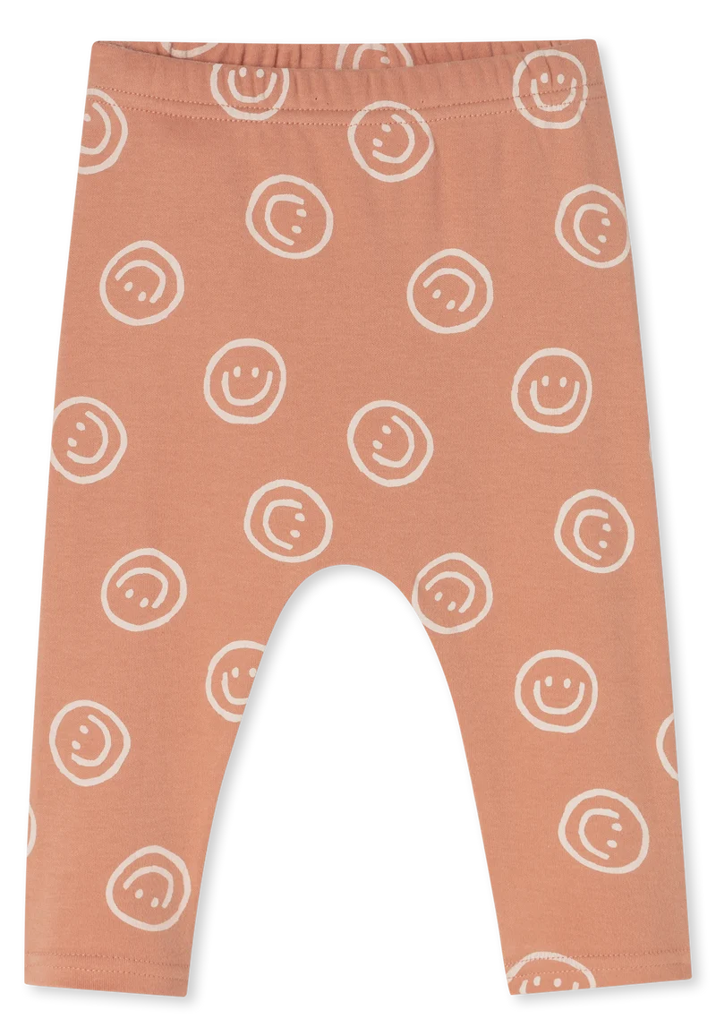Hose lang Feinripp 3er-Pack Orange/Grau gemustert - Baby