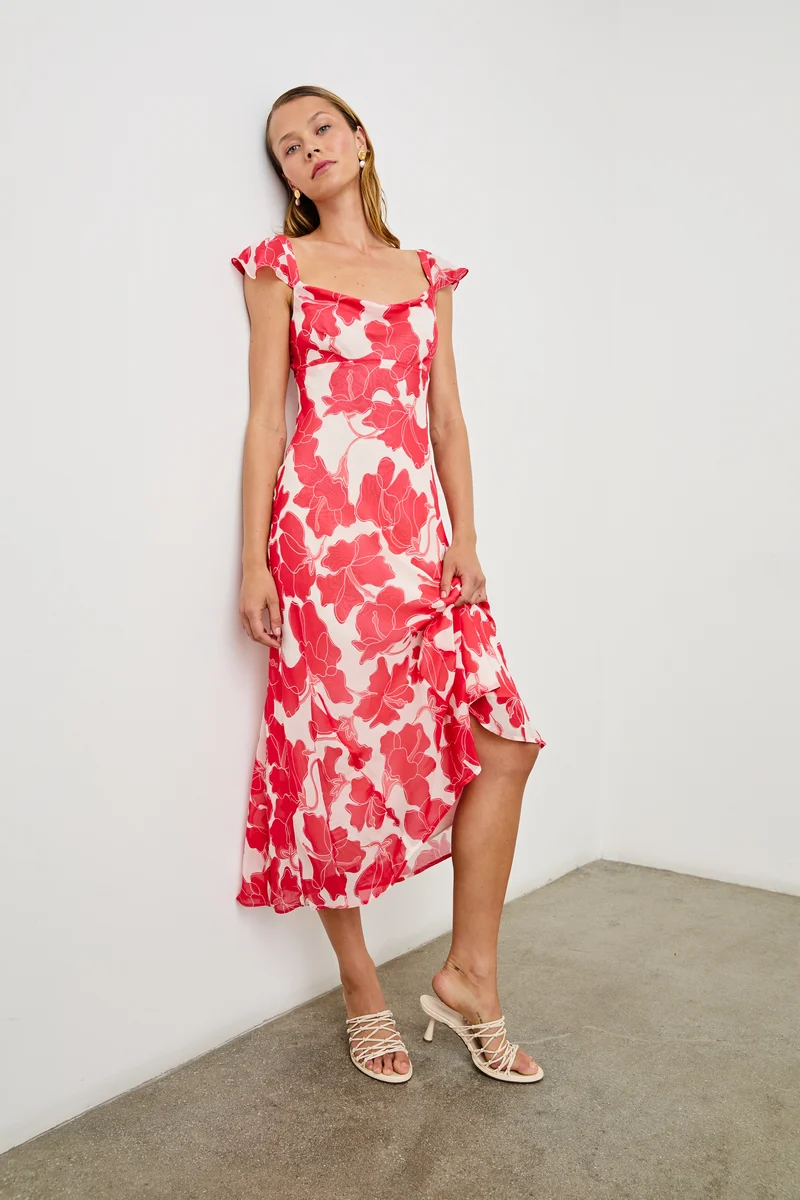 Robe midi Marigold fluide avec imprimé floral