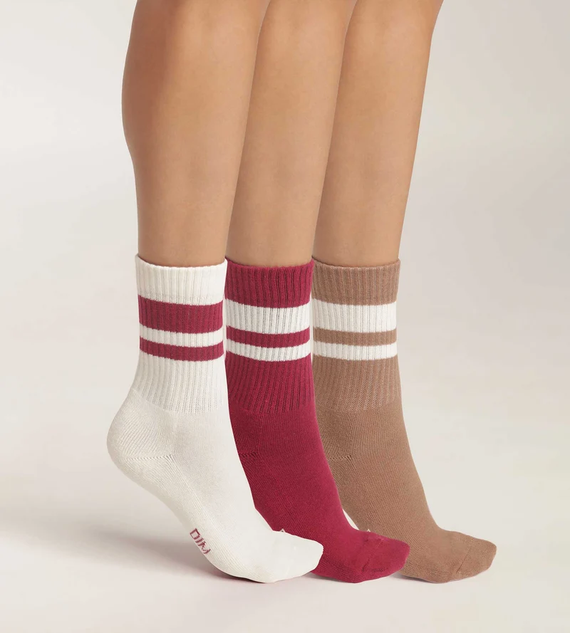 Lot de 3 paires de chaussettes femme en coton Café EcoDim Sport