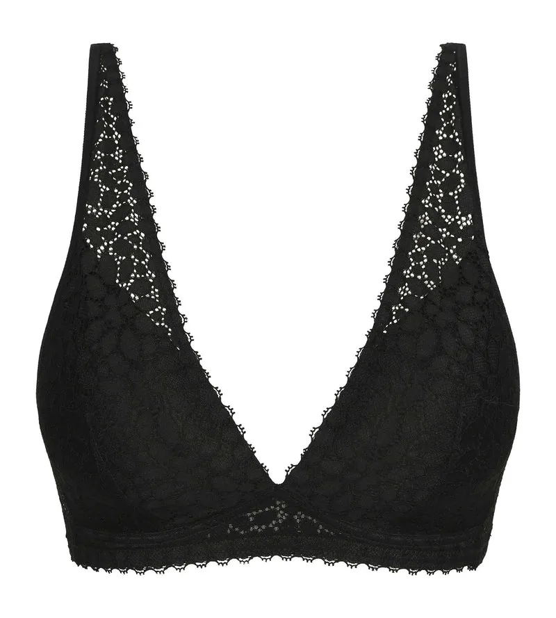 Soutien-gorge triangle avec mousses en microfibre Noir Daily Dentelle