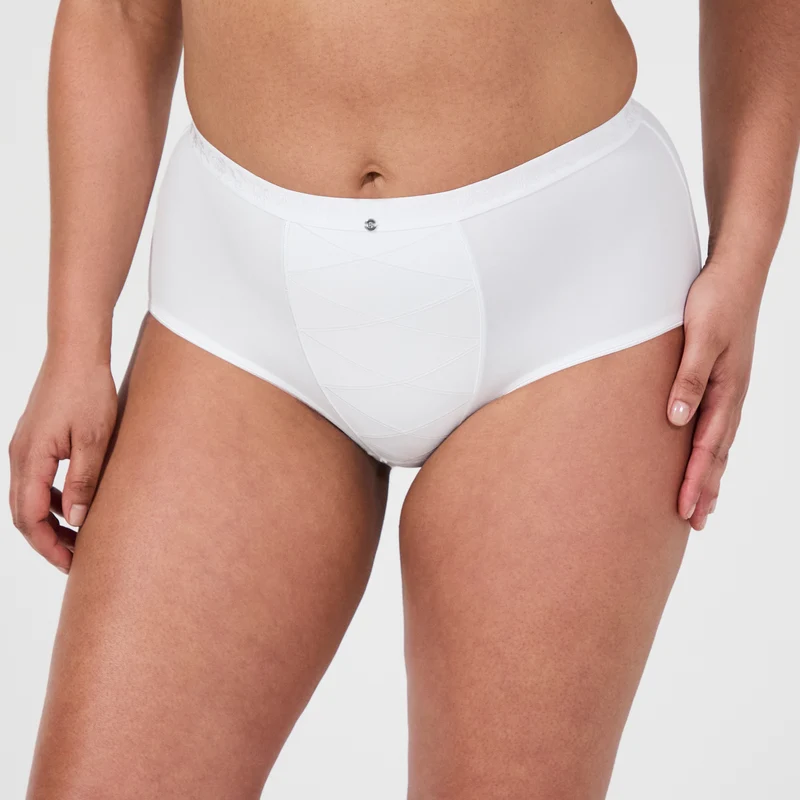 Lot de trois culottes taille haute ventre plat blanc Just micro