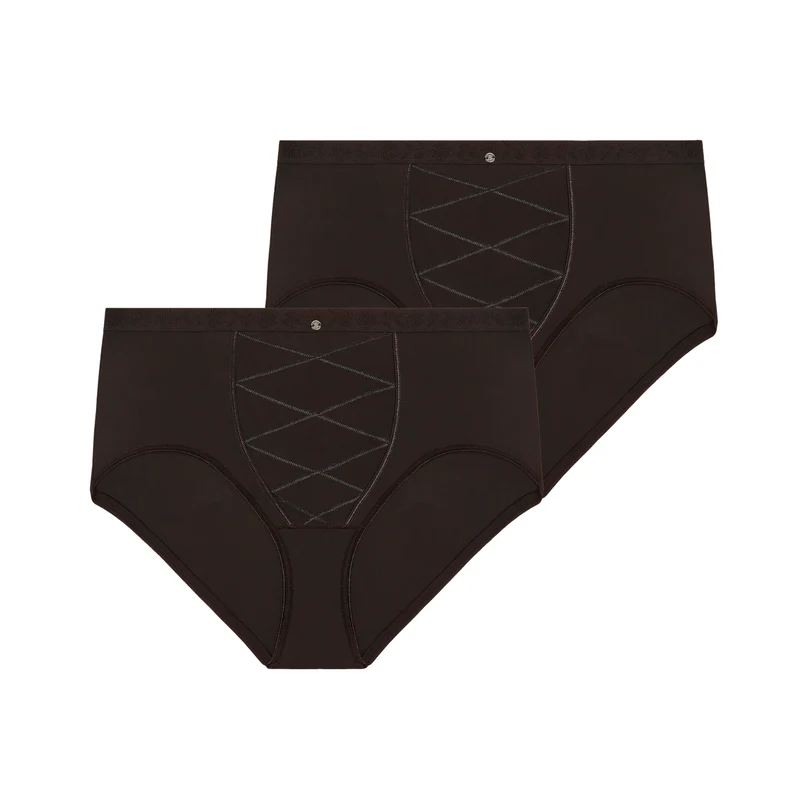 Lot de deux culottes ventre plat noir Just micro