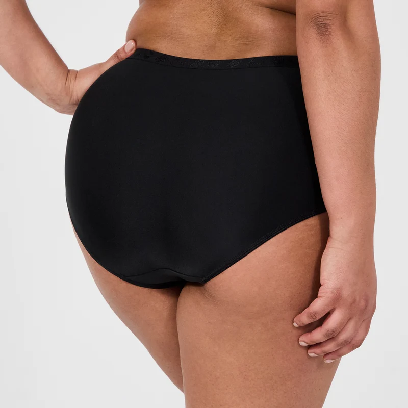 Lot de deux culottes taille haute ventre plat noir Just micro