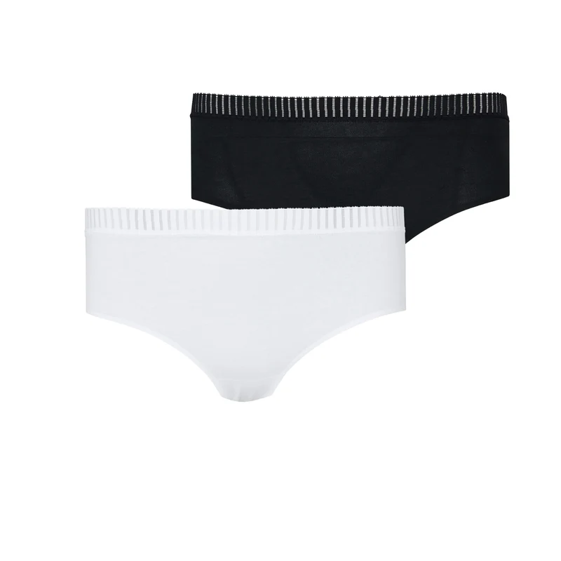 Lot de deux culottes one size noir et blanc Just ideal