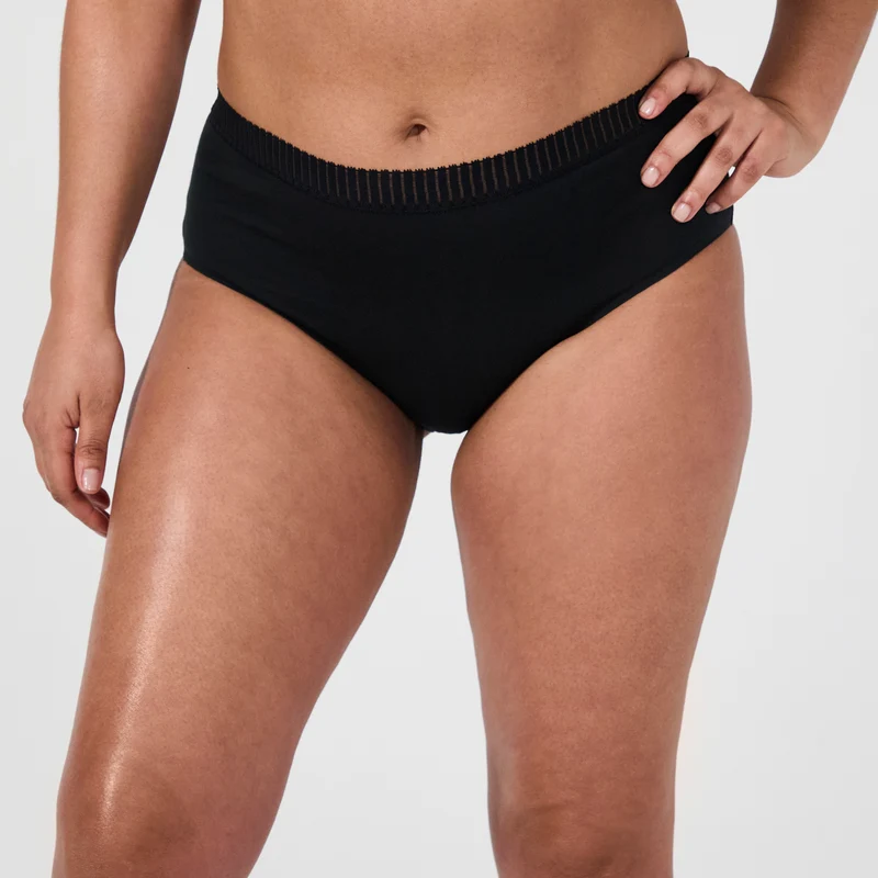 Lot de deux culottes one size noir et blanc Just ideal
