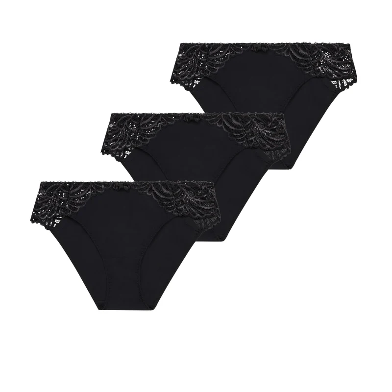 Lot de trois slips noir Pampelune