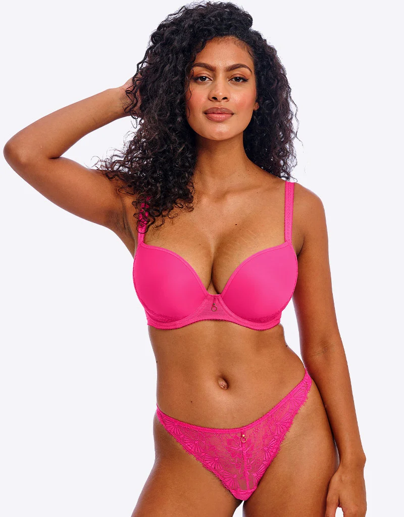 Freya Fascinate Moulded Plunge Bra Hot Pink