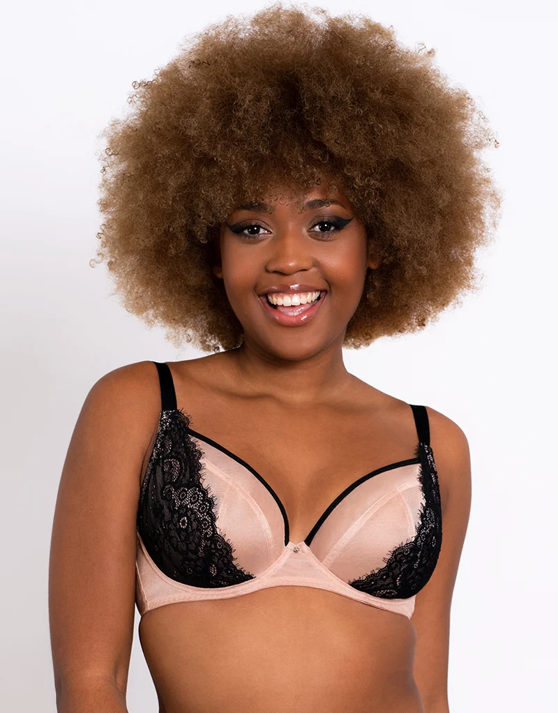Curvy Kate Lifestyle Lace Plunge Bra Latte/Black
