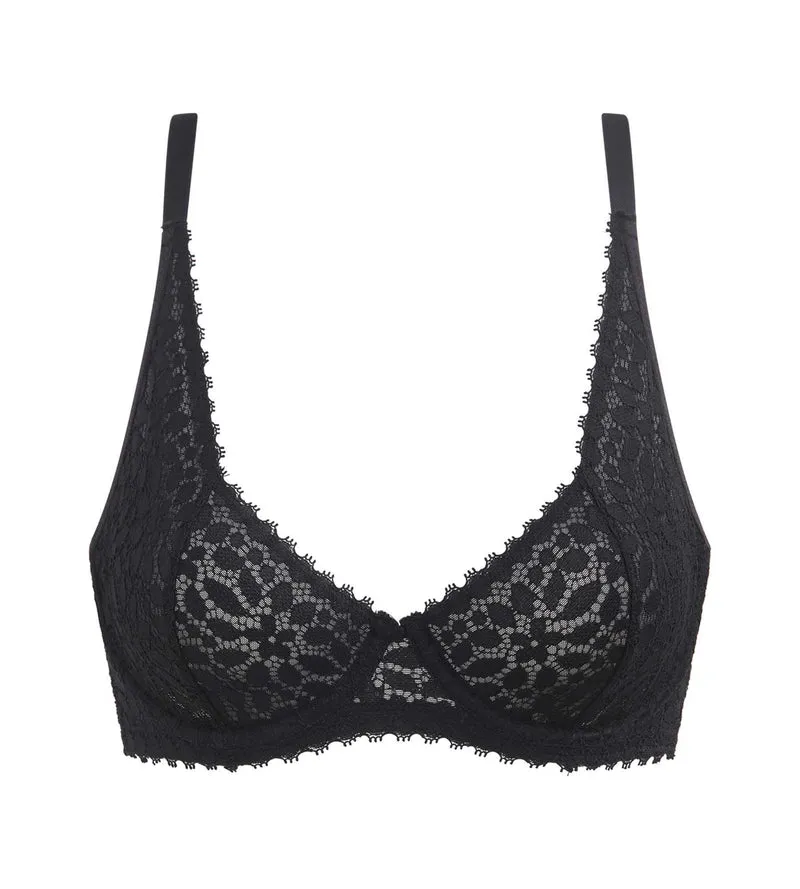 Soutien-gorge à armatures en dentelle florale Noir Daily Dentelle
