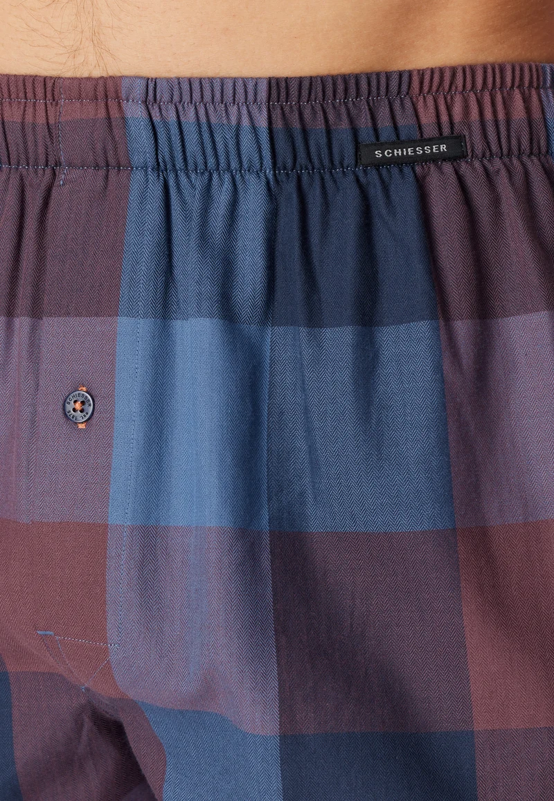 Boxershorts mit Knopfleiste 2er-Pack Bunt kariert - Boxershorts Multipack