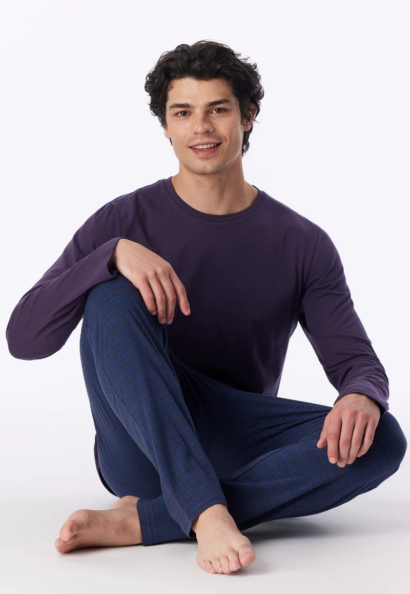 Schlafanzug Blau/Lila gemustert - Casual Essentials