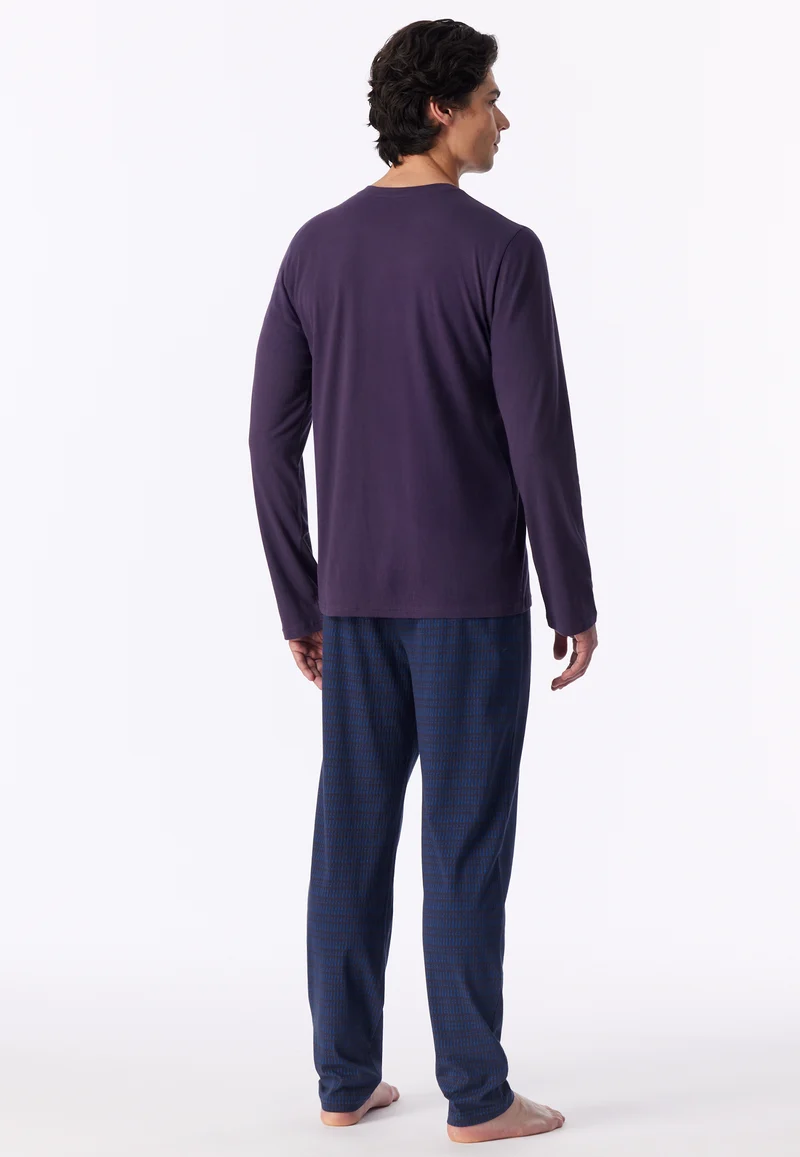 Schlafanzug Blau/Lila gemustert - Casual Essentials