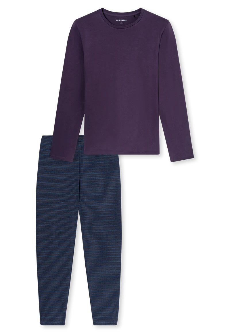 Schlafanzug Blau/Lila gemustert - Casual Essentials