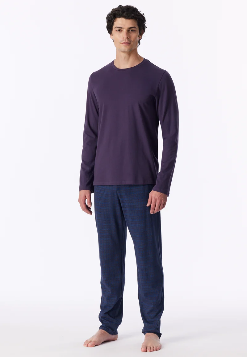 Schlafanzug Blau/Lila gemustert - Casual Essentials