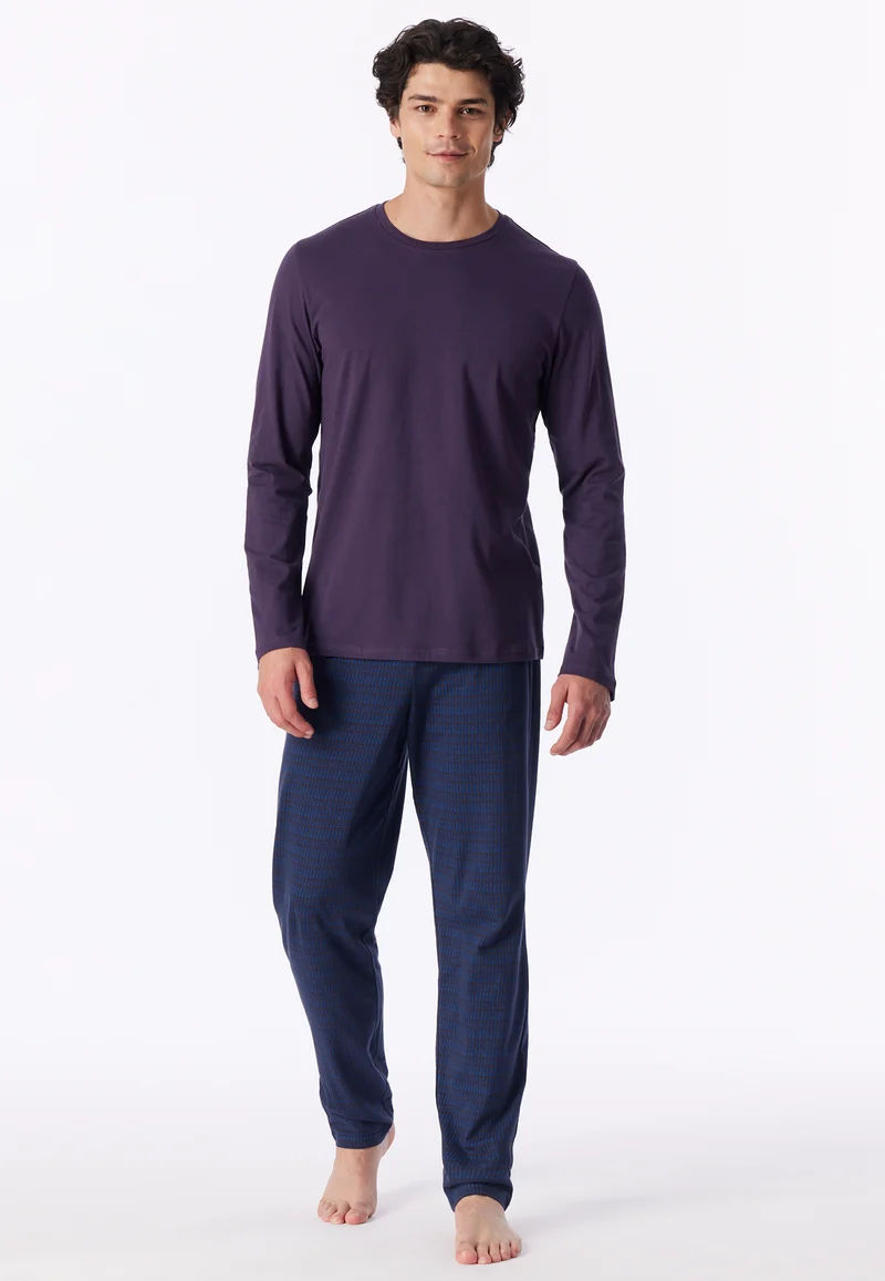 Schlafanzug Blau/Lila gemustert - Casual Essentials