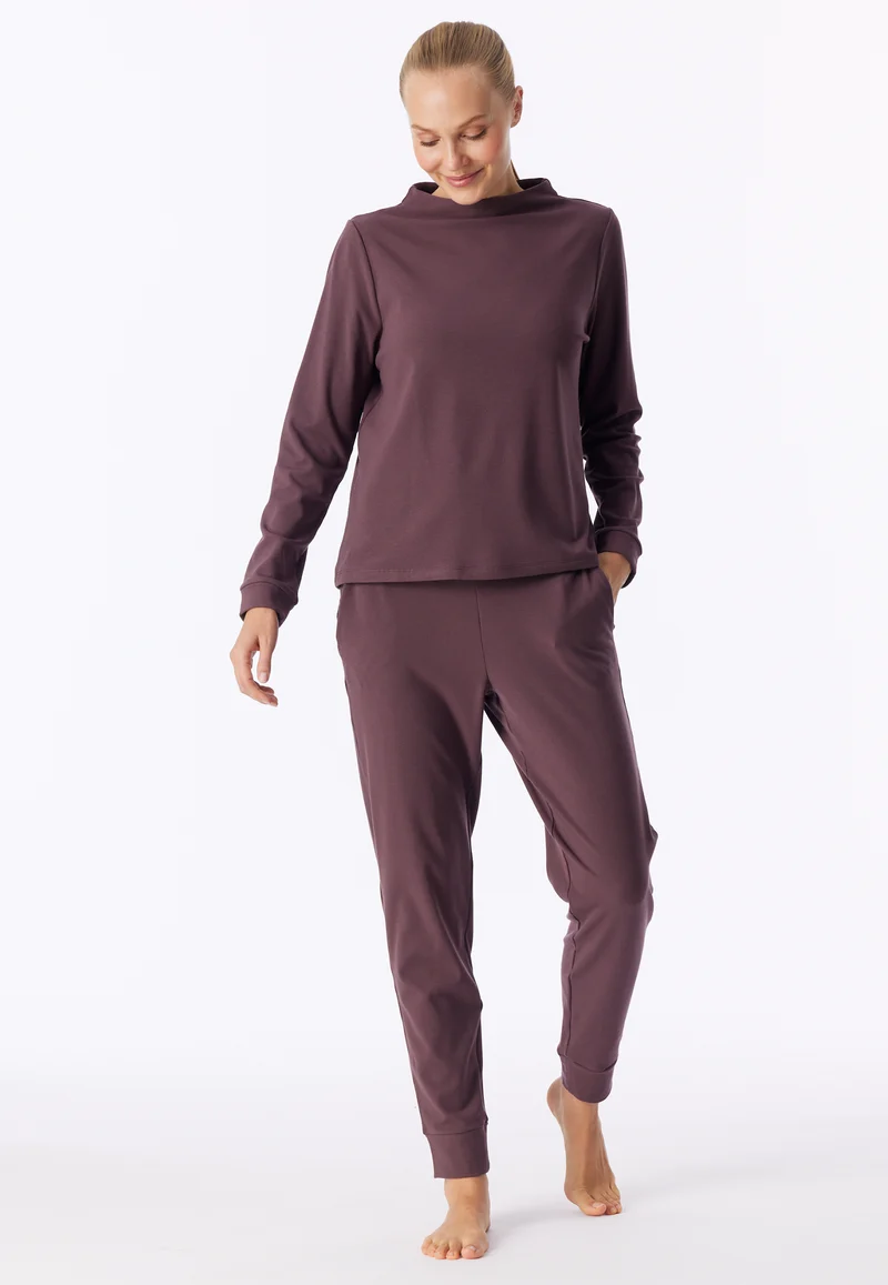 Schlafanzug mit Bündchen Bordeaux - Selected Premium Warming