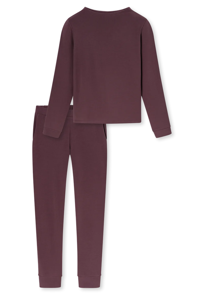 Schlafanzug mit Bündchen Bordeaux - Selected Premium Warming